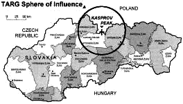 Slovak Map with Sphere of Influence Shown